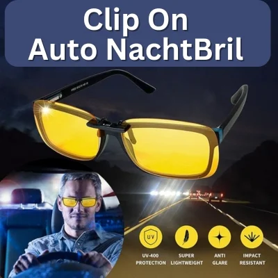 NachtBril PRO ClipOn | Anti Verblindings- en Nachtblind Bril - Afbeelding 3
